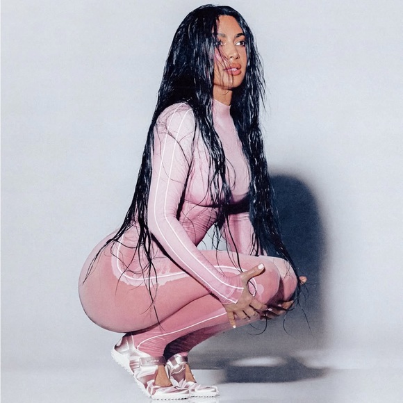 🔥NWT SKIMS x NIKE Weightless Layers Mock Neck Long Sleeve HIMALAYAN (TOP ONLY) - Picture 8 of 11